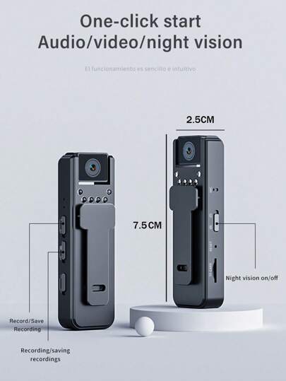 Mini Outdoor Sports Camera, 1080P HD Wearable Cam 180° Rotating Lens, Night Vision, Hours Recording Time, Built In Clip, Portable Travel, Vision Loop Ideal Home (Supports SD Card Recording) view 11