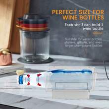 4Pcs Refrigerator Wine Holder,Clear Stackable Plastic Rack Storage Water Bottle Organizer For Fridge - Multicolor - View 6