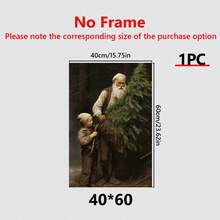 1 Tấm vải canvas trang trí tường hình ông già Noel cổ điển cho phòng khách, phòng ăn, phòng ngủ, phòng tắm, trang trí nhà cửa, món quà Giáng sinh hoàn hảo cho gia đình bạn. - Quà tặng Giáng sinh và năm mới vui vẻ! - Nhiều màu - Xem 11