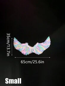 3 件/套人造羽毛白色天使和黑色天使翅膀、头带和魔杖角色扮演道具套装，适合舞台表演、时尚摄影和装扮派对，男女通用万圣节天使光环舞会 - 彩色 - 查看 45