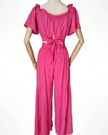 3 Marias Side Blouse+Pants Set - Màu Hồng Tươi - Xem 2