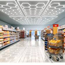 OYAJIA 14x Hexagon LED Lampe Werkstatt Garage Wand Decken Leuchte Waben Beleuchtung LED-Lichter in Wabenform, sechseckige Garagenleuchten, 6500K, energiesparend, sechseckige LED-Garagenlichter für Werkstatt, Wartungsstation