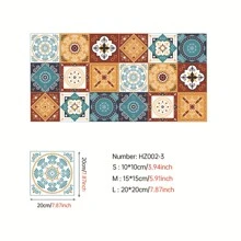 18 peças de piso de ladrilho de PVC retrô europeu para quarto, banheiro, cozinha, decoração de piso, autoadesivo à prova d'água, à prova de umidade, resistente a óleo, resistente a manchas, prático, estilo moderno e simples, espessado e autoadesivo