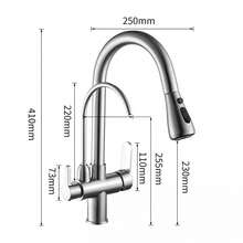 Pull-Out Kitchen Faucet, Brushed Kitchen Sink Faucet With Pure Water - Light Grey - View 5