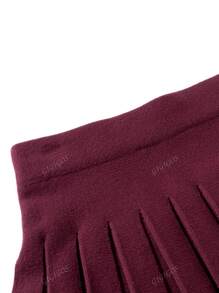 GIGOGOU Falda plisada de punto de unicolor informal, para otoño/invierno