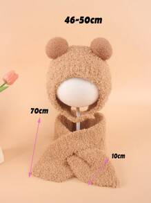 2 件套儿童针织帽和围巾套装，温暖的冬季配饰，舒适的针织帽和围巾组合，时尚的冬季服装，可爱多彩的冬季套装，必备儿童保暖帽和围巾套装