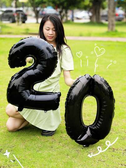 قطعة واحدة من البالونات المزينة بأرقام، بالون بلاستيكي حديث للديكور في ترتيبات الحفلات ، عيد الميلاد