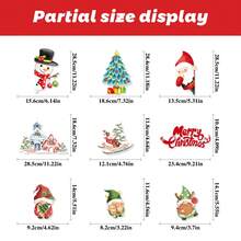 圣诞装饰 9 件圣诞窗贴、白色雪人圣诞树静电贴、圣诞装饰贴纸 - 彩色 - 查看 3