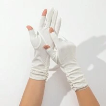 1 Pair Women Fingerless Gloves With UV Protection, Sun Block Half Finger Gloves For Fishing Driving Outdoor Activities Summer - Multicolor - View 17