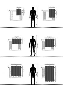 1 件仿亚麻灰色和白色十字图案卧室窗帘 - 彩色 - 查看 2