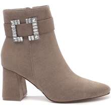 Women Ankle Boot With Silver Buckle - Khaki - View 2