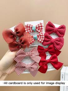 10pcs Cute Red Bowknot Hair Ties For Girls