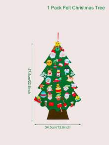 34pcs/Set DIY Felt Christmas Tree, Xmas Party Decorations Perfect For Family Christmas Eve Party, Room Wall Decoration, 2025 Christmas Gifts, 2026 New Year Tree