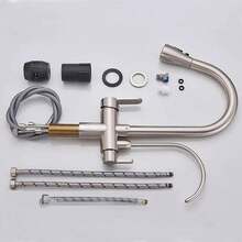 Pull-Out Kitchen Faucet, Brushed Kitchen Sink Faucet With Pure Water - Light Grey - View 6