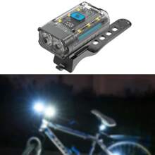 1pc Bright Dual-Lamp Bicycle Light, USB Rechargeable Mountain Bike Front Light, Transparent Riding Gear For Night Riding - Black - View 10
