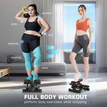 Exercise Stepper, Small Pedal Machine, Specially Designed For Family Sports. Portable, Quiet To Use, Hydraulic Fitness Stairs With Resistance Bands, Calorie Counts Can Weigh Up To 330lbs.Fitness Essentials, Without Battery