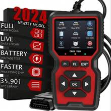 Escáner de diagnóstico universal para automóviles V519 - Detector de fallas avanzado OBD II con análisis de datos en tiempo real - Herramienta de escaneo de todo el sistema, fácil de usar - Rojo - Ver 2