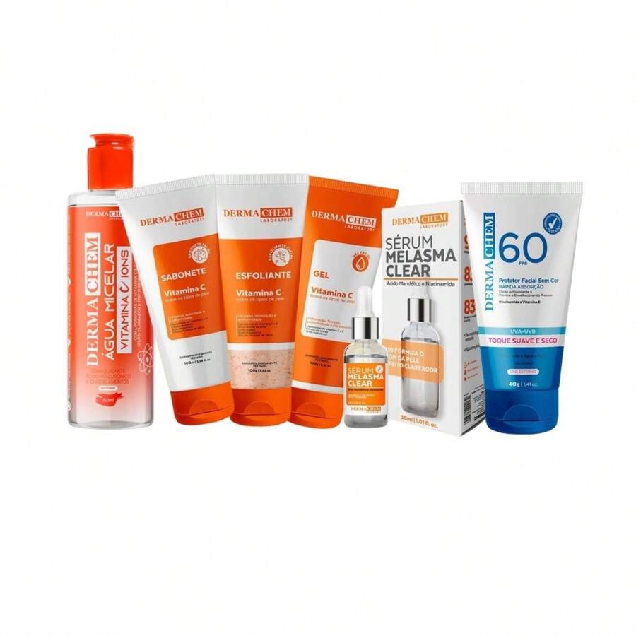 Dermachem Skincare Kit Vitamin C Whitening Anti-Aging Facial Protective Serum