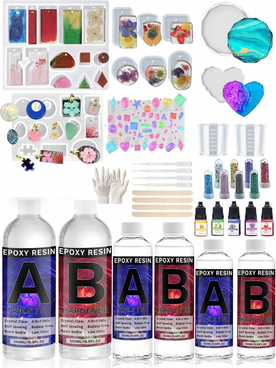 Epoxy Resin Kits With Silicone Molds Starter Kit All In One Office