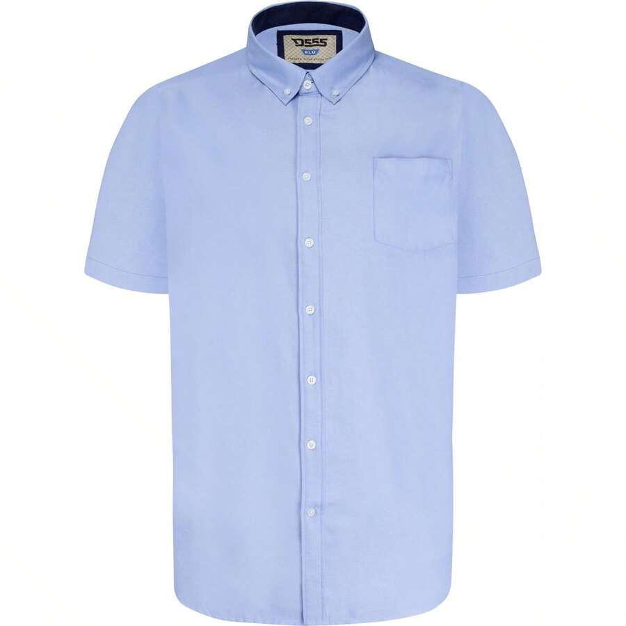 Duke Mens D555 James Oxford Kingsize Short-Sleeved Shirt - 65% Cotton/35% Polyester - (DC461) - 藍色 - 查看 1