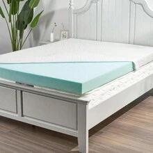 Nalupatio Cooling Memory Foam Mattress Topper Twin Size, Gel-Infused Mattress Pad Cover For Back Pain,Bed Topper With Removable & Washable Bamboo Cover - 白色 - 查看 7