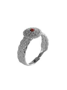New Cinnabar & Agate Inlaid Lace Twisted Adjustable Ring For Women - H403 - View 5
