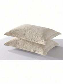 MarCielo 2 Pieces Embroidered Pillow Shams King Size - 灰褐色 - 查看 6