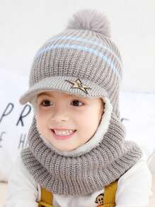 1 buc. Căciulă pentru urechi tricotată pentru copii - Căciuli groase, tricotate termice, pentru vreme rece - 1 BUC - Vizualizare 10