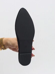 Giày bệt đế thấp mũi nhọn dáng rộng dành cho nữ, màu nâu, mùa xuân/hè, nhẹ và thoải mái, cỡ lớn EU 36-43 - màu đen - Xem 10