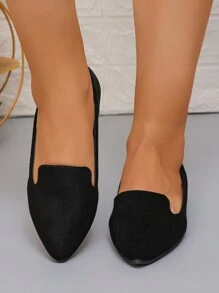 Giày bệt đế thấp mũi nhọn dáng rộng dành cho nữ, màu nâu, mùa xuân/hè, nhẹ và thoải mái, cỡ lớn EU 36-43 - màu đen - Xem 6