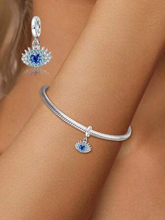 FOREVER QUEEN 1PC 925 Sterling Silver Evil Eye Hamsa Charms For Bracelet Necklace For Women Mother Sister Birthday Gifts