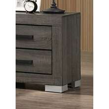 Bedroom Furniture Traditional Look Unique Wooden Nightstand Drawers Bed Side Table Grey