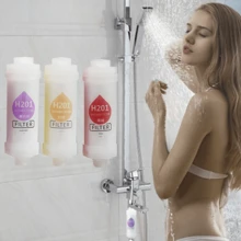 Home Times 家用香氛淋浴过滤器，香氛沐浴过滤器，维生素C淋浴喷头过滤器，适用于家庭浴室，氯氟化物淋浴过滤器有助于干燥皮肤和减少脱发（玫瑰、薰衣草）浴室配件浴室工具