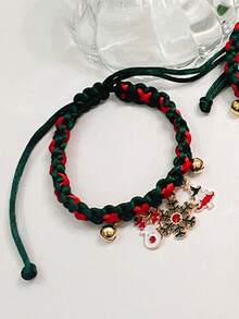 1 件圣诞宠物项圈装饰配件，带铃铛和领结 - 彩色 - 查看 4