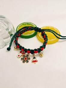 1 件圣诞宠物项圈装饰配件，带铃铛和领结 - 彩色 - 查看 1