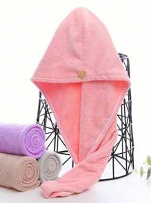 1 pièce Bonnet de séchage pour cheveux épaissi en molleton de corail, mignon cache-tête pour bain, serviette de séchage rapide pour cheveux pour une utilisation à la maison, adapté pour la vie quotidienne