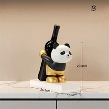 1pc Light Luxury Style Wine Rack Wine Bottle Holder Decorative Panda Shape Home Tabletop Decoration - Multicolor - View 10