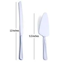 Pastry Cake Pie Knife And Server Set, Stainless Steel Spatula Pizza Cake Cutter Set For Wedding, Birthday, Parties - Silver - View 2