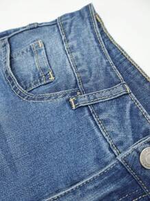 Women's Street Style Slim Fit Flared Stretch Skinny Jeans - Blue - View 4