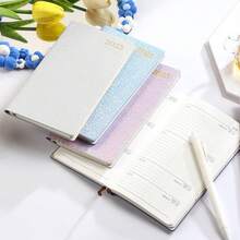 1Pc 2025 A6 Agenda Book Colorful Portable Travel Pocket Book Cute Planner Leather Notebook Self-Discipline Punch Card Small Notepad For Students - Multicolor - View 9