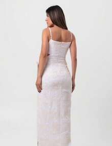 Labrava Long Maxi Lace Dress With Seabed Bow - trắng - Xem 2