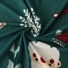 1 件圣诞风格荷叶边沙发套，弹力拉伸沙发套，适合卧室和客厅，四季皆宜 - 綠色 - 查看 6