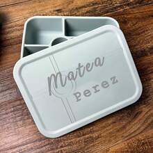 5 Compartments Personalized Silicone Lunch Box, Custom Lunch Box, Custom Bento Box, Kid Custom Lunch Box, Custom Food Storage Christmas Gift - Multicolor - View 6