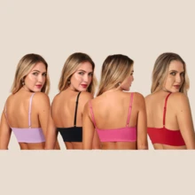 Kit 5 Bras Without Padding Tok Suave Comfortable Bra In Double Polyamide Fabric - Nhiều màu - Xem 4