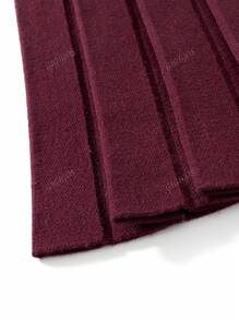 GIGOGOU Falda plisada de punto de unicolor informal, para otoño/invierno