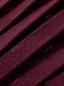GIGOGOU Falda plisada de punto de unicolor informal, para otoño/invierno