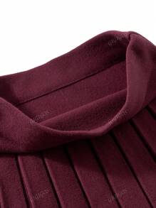 GIGOGOU Falda plisada de punto de unicolor informal, para otoño/invierno