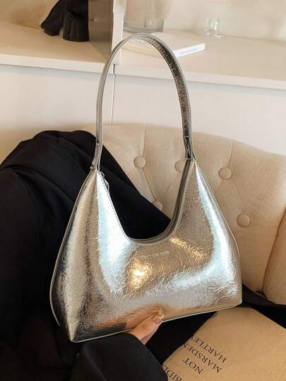 复古简约法式腋下新月包，时尚优雅百搭单肩/斜挎法棍包，适合女士