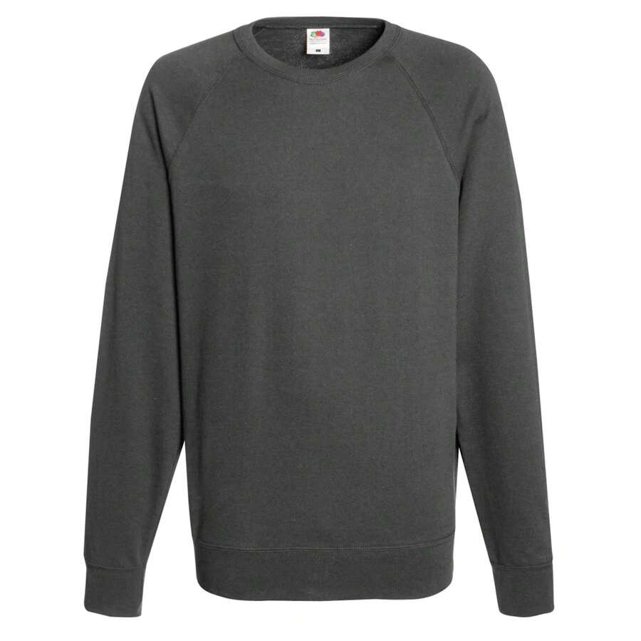Fruit of the Loom Mens Lightweight Raglan Sweatshirt (240 GSM) (Light Graphite) - Grey - View 1