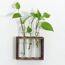 6 Tubes/8 Tubes Creative Foldable Vase Set With Hinge Design Including Hook And Brush,DIY Glass Test Tube Plant Terrarium Flower Pots Desktop Plant Terrarium For Hydroponic Plants Home Garden Wedding Decoration Gifts Birthday Graduation
